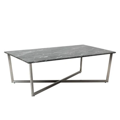 Paige Coffee Table - Black/Stainless Steel