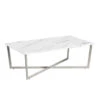 Paige Coffee Table - White/Stainless Steel