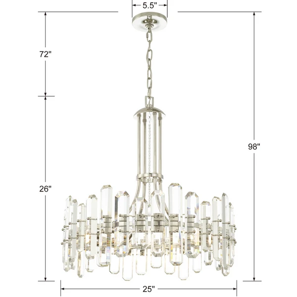 Fallon 8 Light Chandelier - Polished Nickel - Image 5