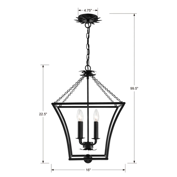 Pagoda Chandelier - Matte Black - Image 3