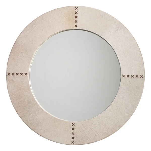 Round Cross Stitch Mirror - White