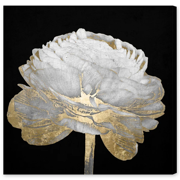 Gold And White Blossom On Black - Set Of 2 - Image 2